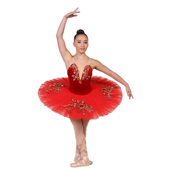 Kinetic Creations 'Ramona' Red Velvet Pancake Tutu Ballet Dance Costume