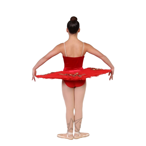 Kinetic Creations 'Ramona' Red Velvet Pancake Tutu Ballet Dance Costume