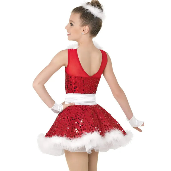 Weissman 'Baby It's Cold Outside' Sleeveless Sequin Christmas Dance Dress