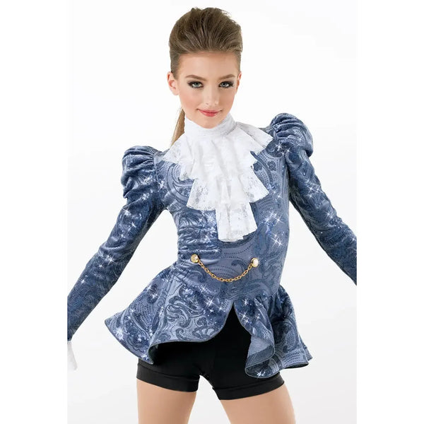 Weissman 'Purple Rain' Sequin Paisley Lace Peplum Dance Costume
