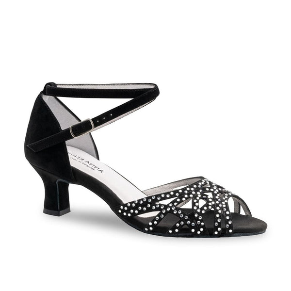 Anna Kern 'Clemence' Suede Black Ballroom & Latin Shoe 5cm Heel