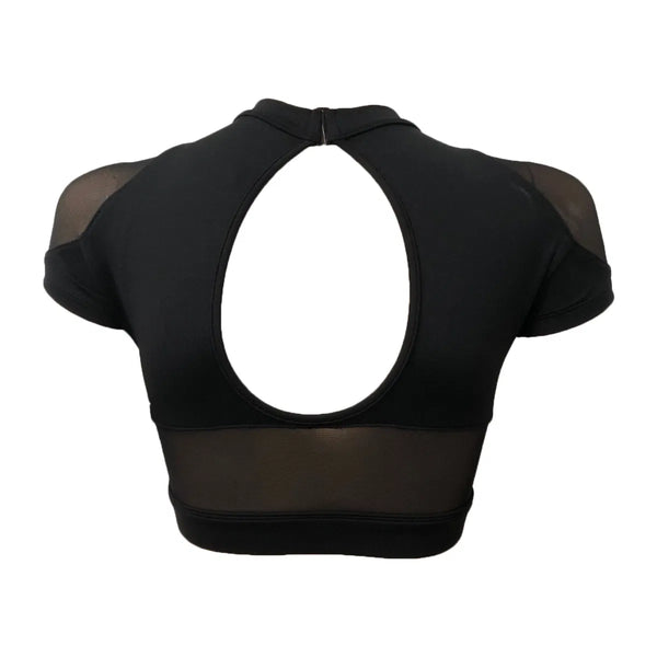BLOCH 'Hanae' Open Back Keyhole Mesh Insert Crop Top