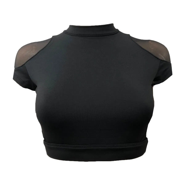 BLOCH 'Hanae' Open Back Keyhole Mesh Insert Crop Top