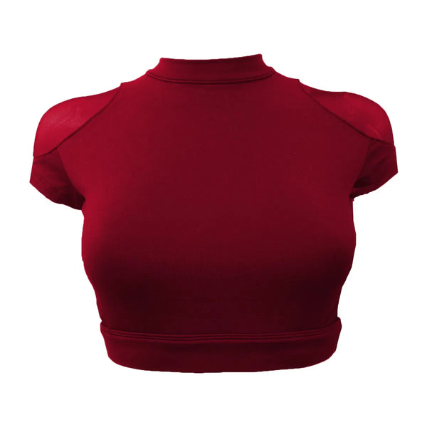 BLOCH 'Hanae' Open Back Keyhole Mesh Insert Crop Top