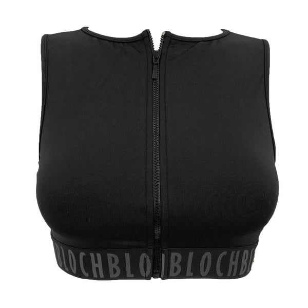 BLOCH 'Remy' Black Mesh Back Dance Crop Top