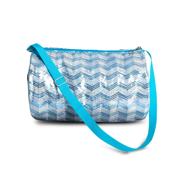 Capezio® B283 Blue Sequin Chevron Barrel Dance Bag