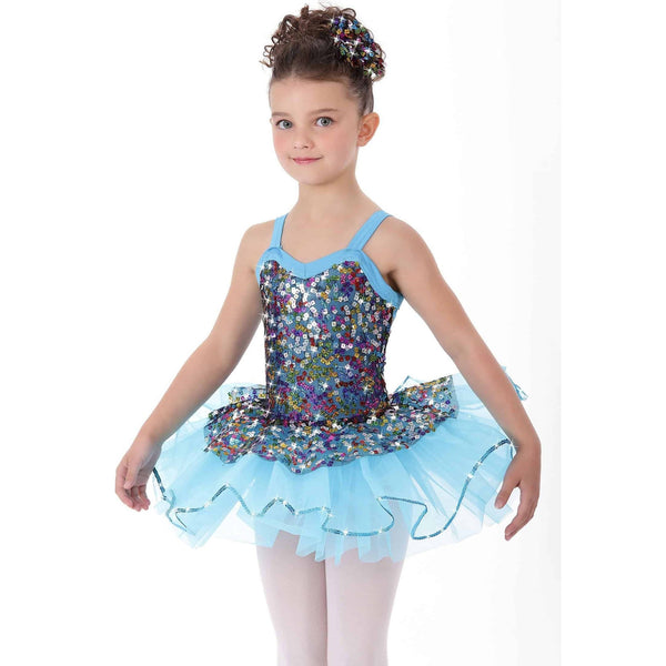 De La Diva ‘Dance Dance’ Blue Sequin Tutu Jazz & Tap Dance Costume