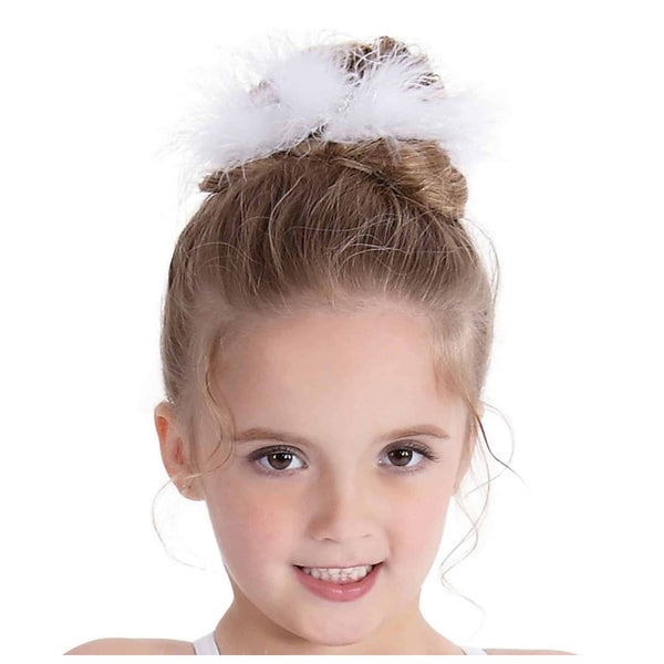 De La Diva ‘Frosty and Fun’ White Sequin Feather Trim Christmas Character Dance Costume Hair Accessory