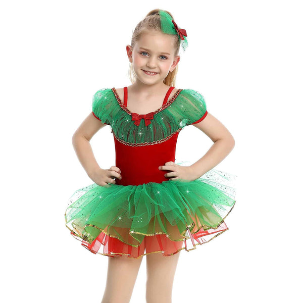 De La Diva ‘Joy and Fun’ Red Velvet Christmas Tutu Dance Costume