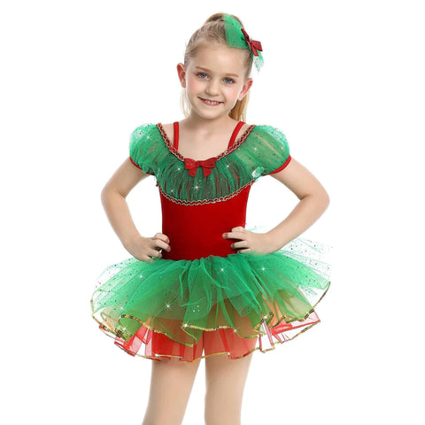 De La Diva ‘Joy and Fun’ Red Velvet Christmas Tutu Dance Costume