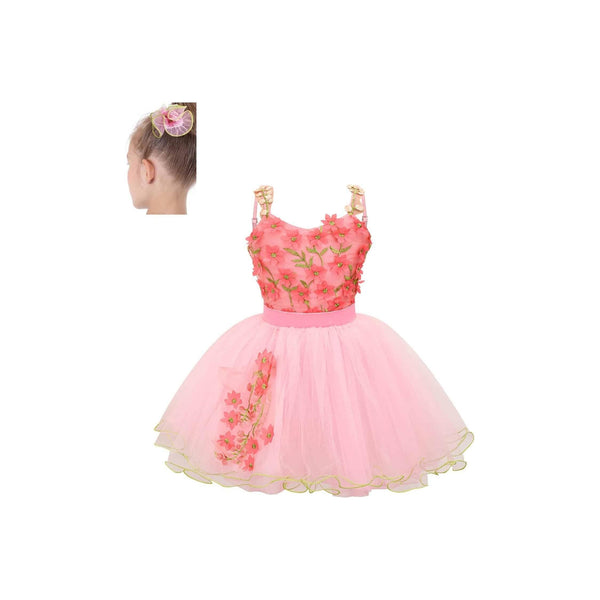 De La Diva 'Rose Queen' Pink Floral Tutu Ballet Costume Accessory