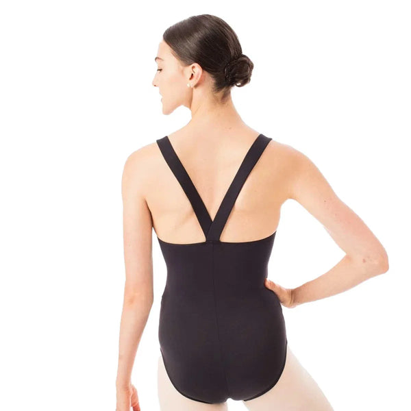 Gaynor Minden 'Fierce' Black Geometric Mesh Panel Leotard