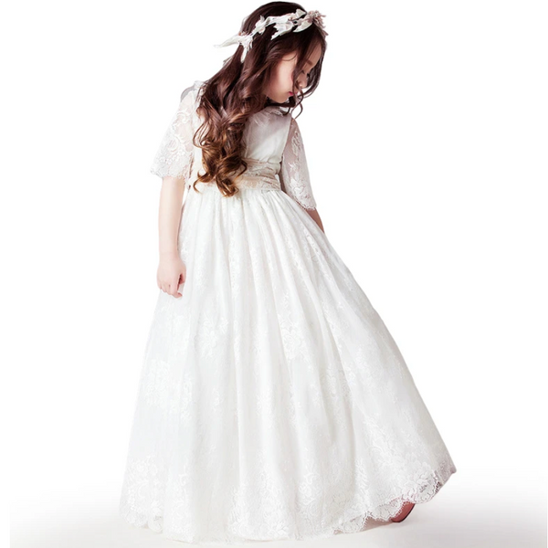 'Ella' White Lace Holy Communion Dress