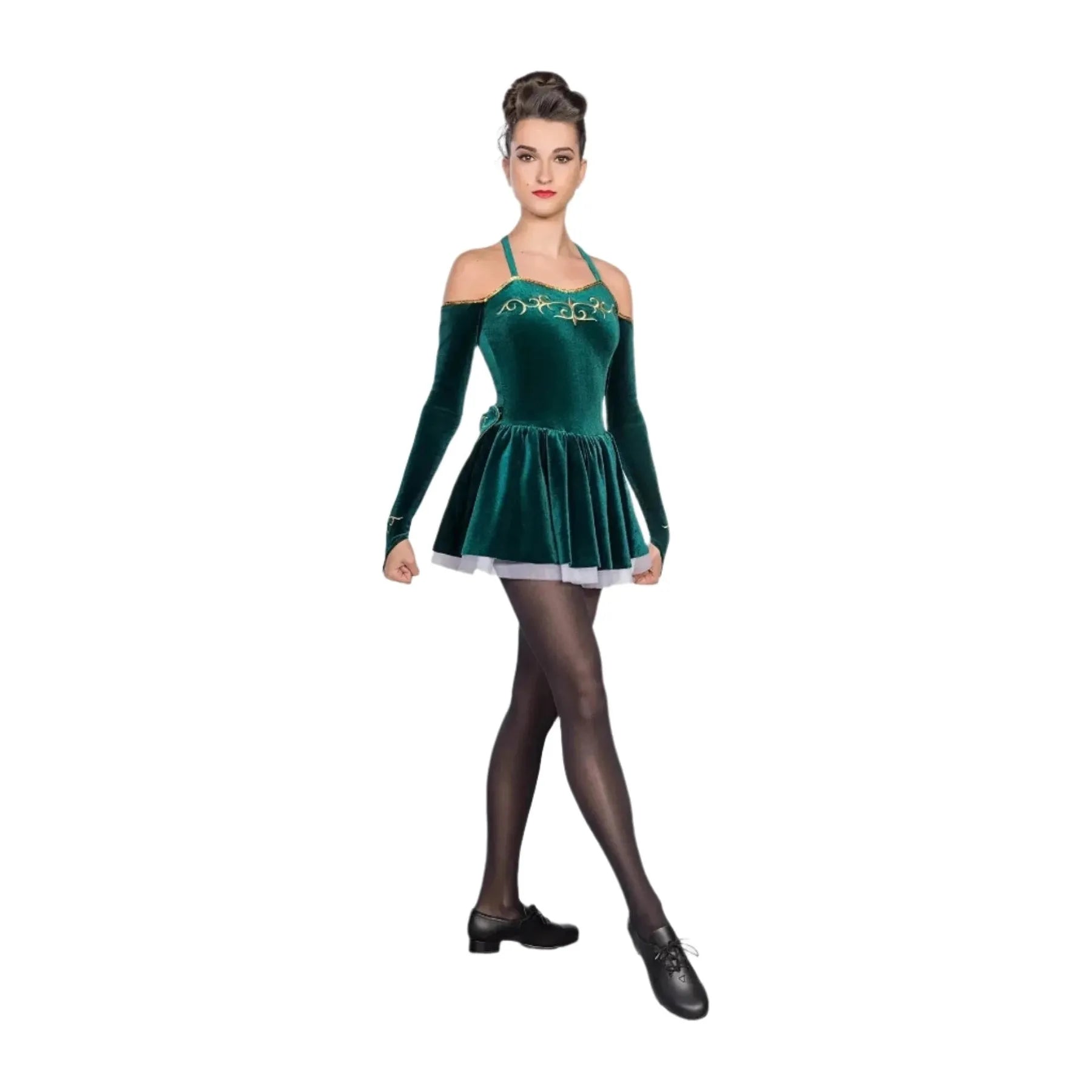 HIRE: Green Velour Irish Dance Dresses Blackfeather Dancewear HIRE: Green Velour Irish Dance Dresses Blackfeather Dancewear