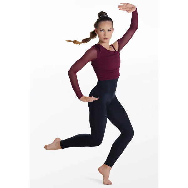 Weissman 'Can’t Catch Me Now’ Black Cherry Ruched Strappy Unitard Dance Costume - Large Child (approx age 14)