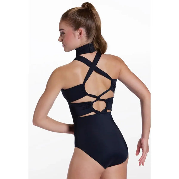 Balera Strappy Ruched Back Leotard Black - Small Adult