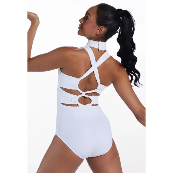 Balera White Strappy Ruched Back Leotard – Small Adult