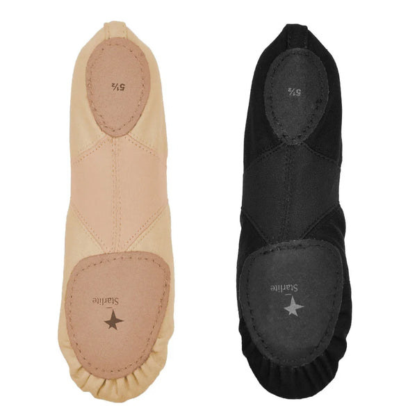 Starlite Flexi Black Canvas Split Sole Ballet Shoes UK 8