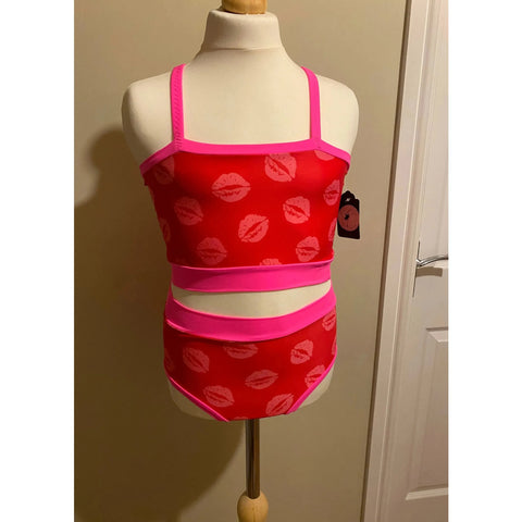 Lips Print Crop Top & Knickers Set - age 9-10
