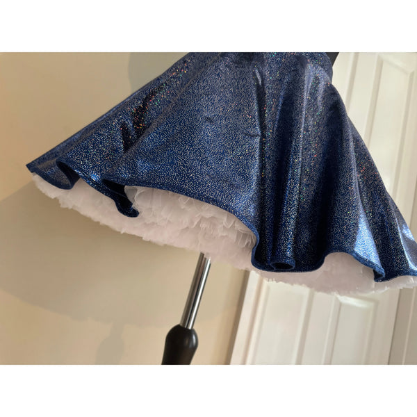 2x BFD 'Arctic Pulse' Navy Blue Hologram Under 10/12 Rock n Roll Dance Costumes