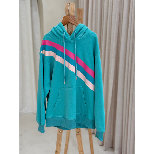D by Dolly Aqua Girls Oversized Rainbow Jumper