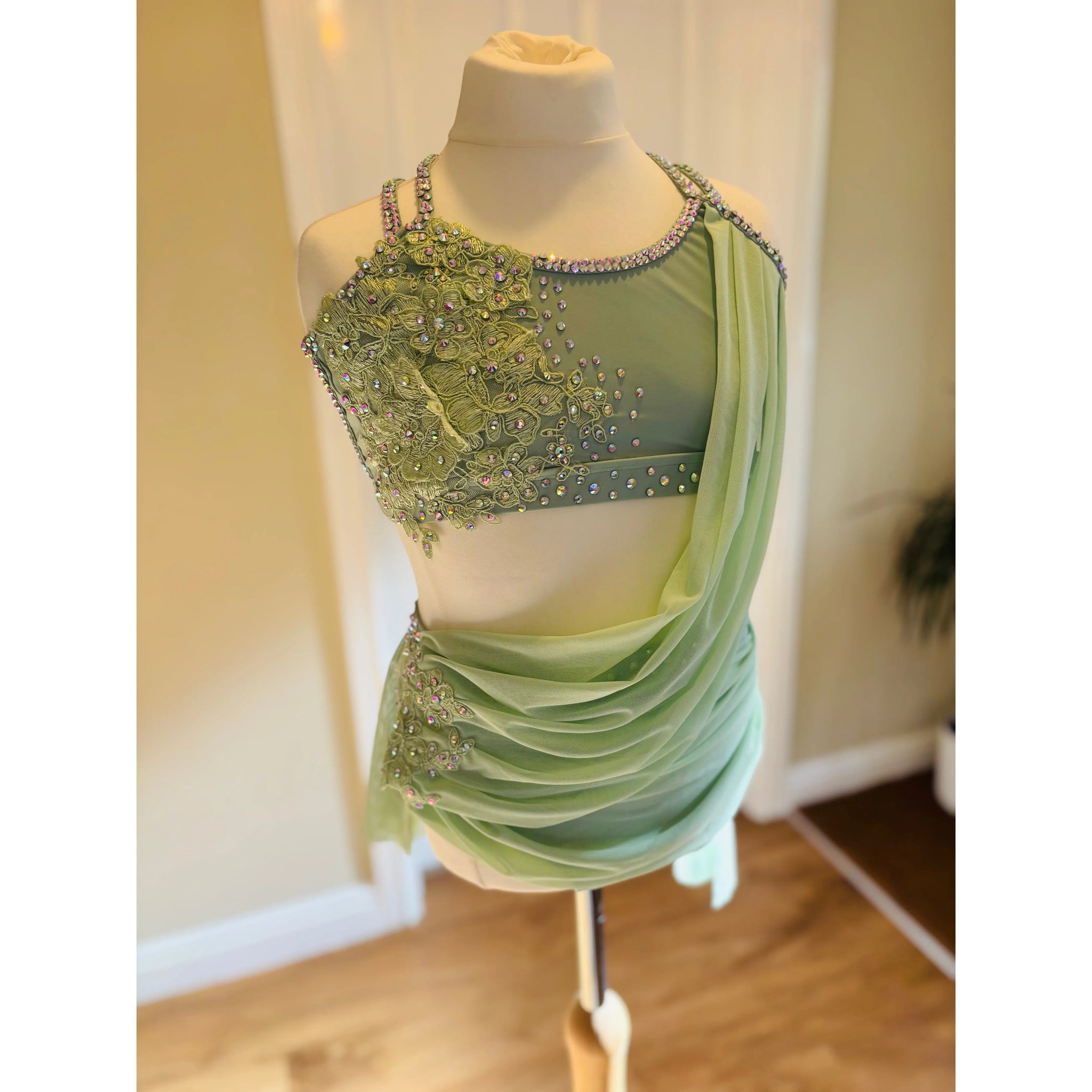 BFD 'Everlene' Sage Green Stoned Lyrical Dress - SA Blackfeather Dancewear BFD 'Everlene' Sage Green Stoned Lyrical Dress - SA Blackfeather Dancewear