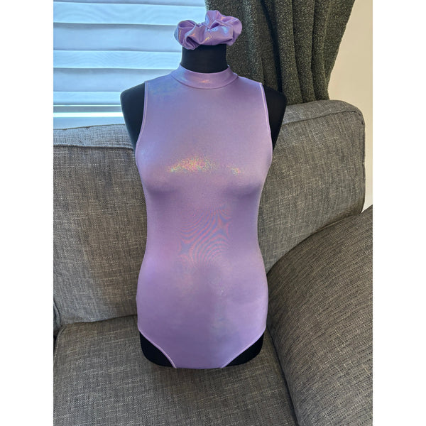 2x BFD 'Miss Vee' Violet Pin Dot Shimmer Under 12/14 Rock n Roll Dance Costumes