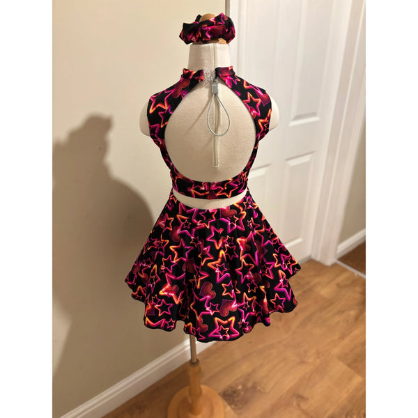 2x BFD 'Neon Love' Neon Hearts & Stars Under 10 Rock n Roll Dance Costumes