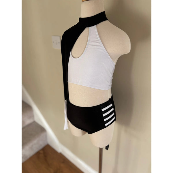 BFD 'Alicia' Black & White Disco Freestyle Jazz Commercial Dance Costume
