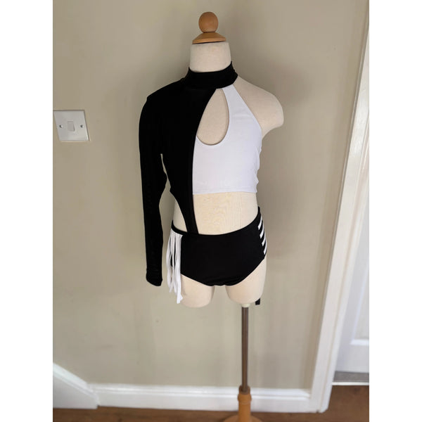 BFD 'Alicia' Black & White Disco Freestyle Jazz Commercial Dance Costume