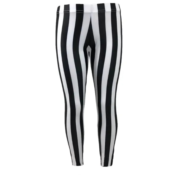 'Calaboose' Black & White Stripe Dance Leggings