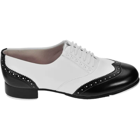 BLOCH Charleston Tap Shoes – Vintage Style in Black or Black & White with classic Oxford brogue style and leather sole.