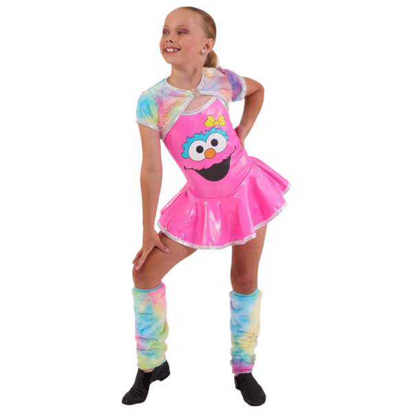 'Little Monster' Pink Printed Skater Dance Dress