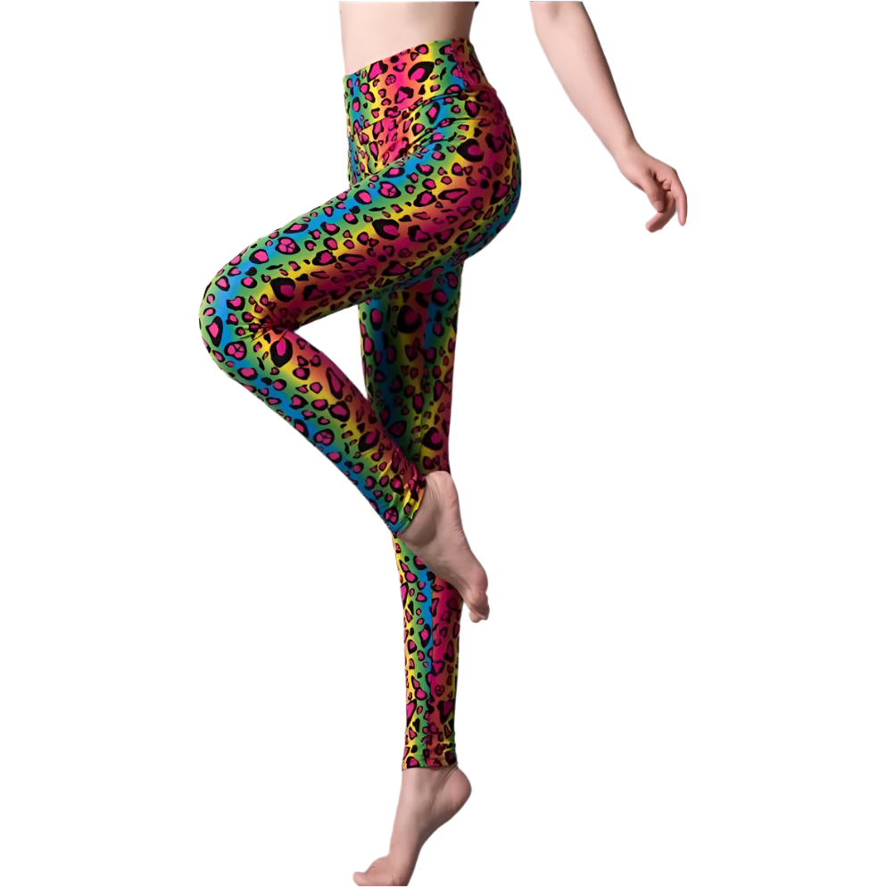 Adult Neon Animal Print Leopard Print Super Soft Leggings
