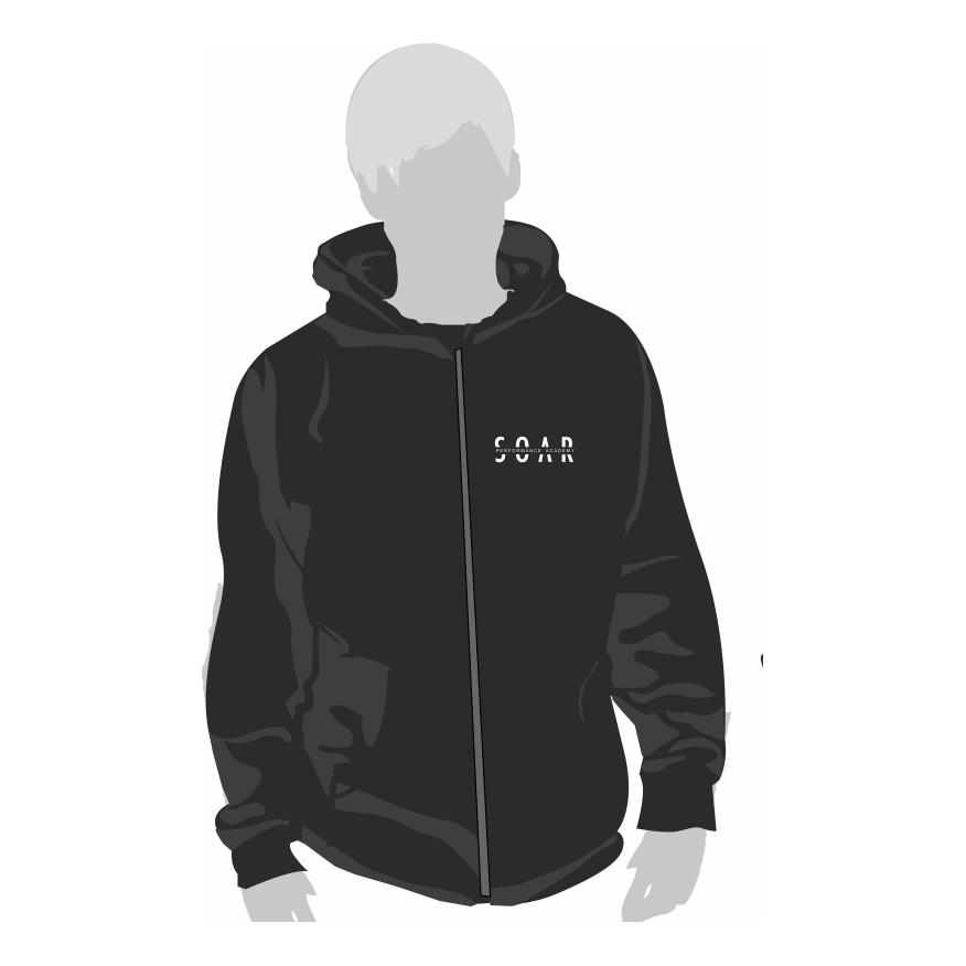 SOAR Performance Academy Branded Black Classic Fit Zip Hoodie