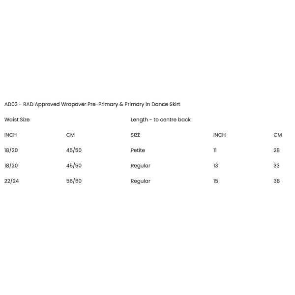 Little Ballerina RAD Approved Wrapover Pre-Primary & Primary Dance Skirt