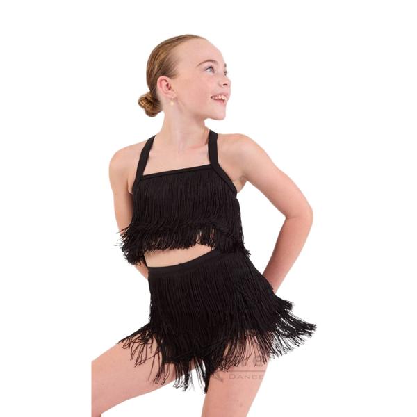 Fringe Crop Top & High Waisted Fringe Shorts Dance Costume