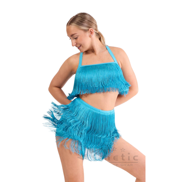 Fringe Crop Top & High Waisted Fringe Shorts Dance Costume