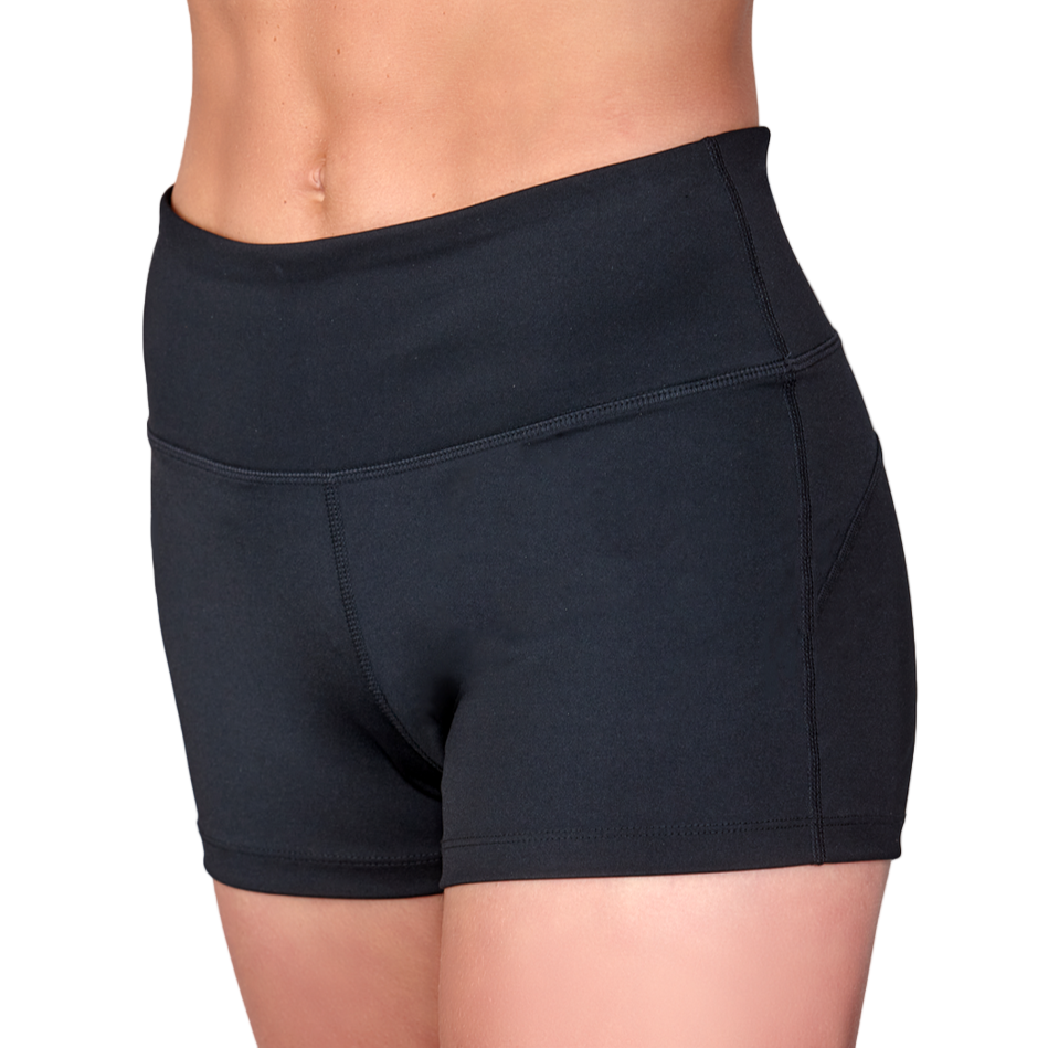 Silky Black High Waisted Shorts