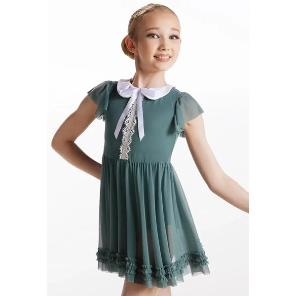 Weissman 'Head Above Water' Ruffle Hem Dance Dress Juniper - IC