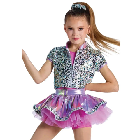 Weissman 'Shake It Off' Multi Sequin Mesh Jacket and Dress Dance Costume