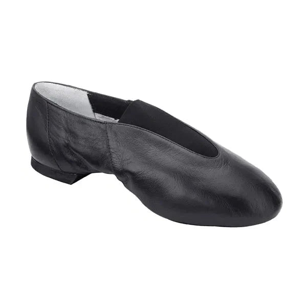 BLOCH 'Pure Jazz' Pull-On Rubber Split Sole Black Jazz Shoes - UK Size 8