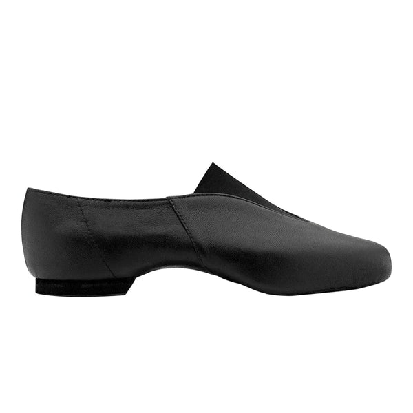 Black BLOCH Pure Jazz split sole jazz shoe with soft leather upper and flexible EVA rubber sole