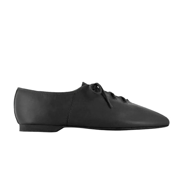 BLOCH Essential Jazz black lace-up shoe with full rubber sole and soft leather upper