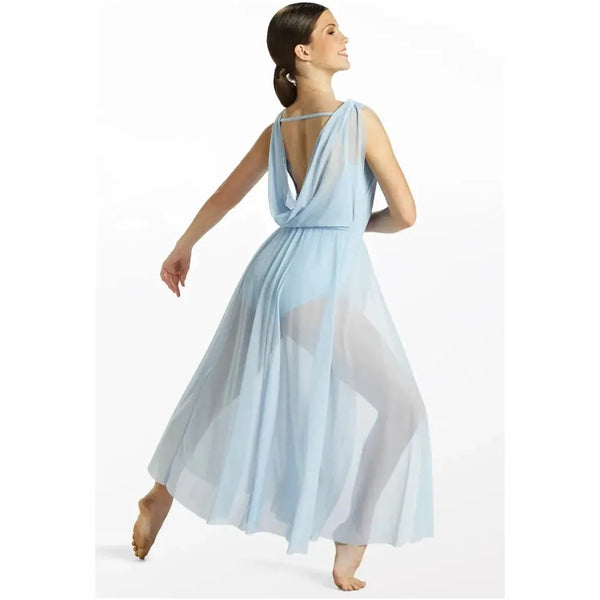 Balera Double Cowl Mesh Maxi Lyrical Dance Dress