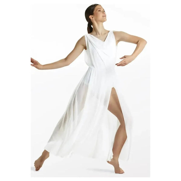 Balera Double Cowl Mesh Maxi Lyrical Dance Dress