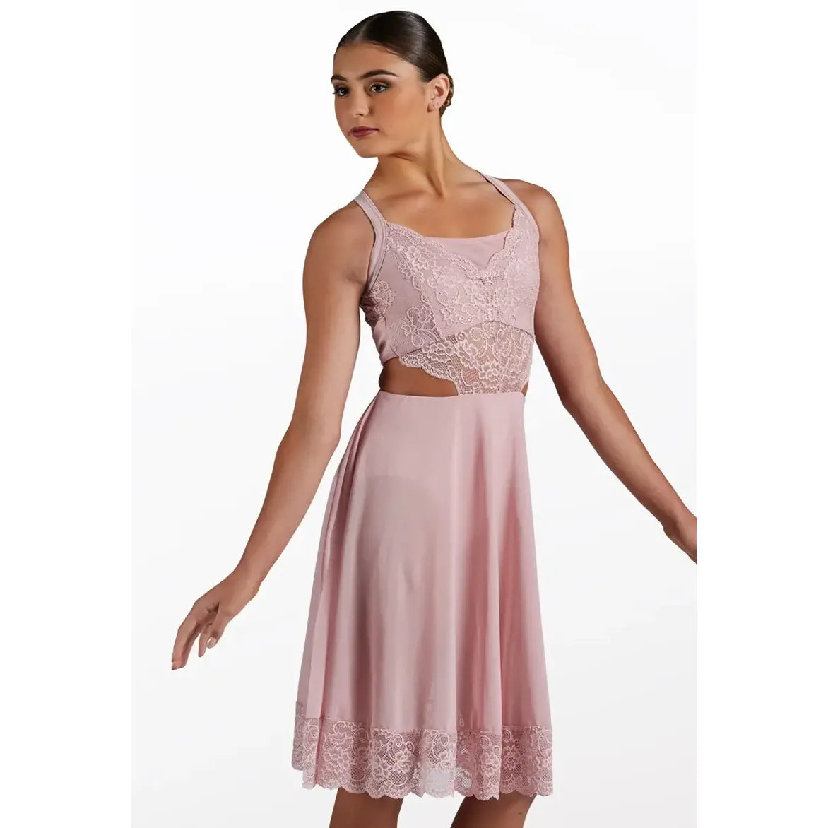 Weissman ‘Jealous’ Floral Lace Open Back Lyrical Dance Dress