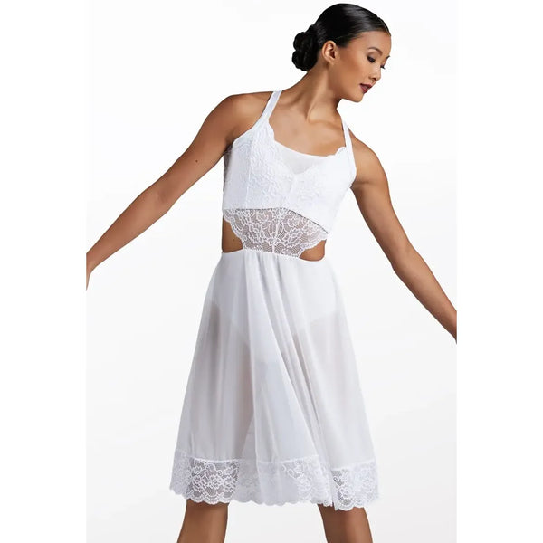 Weissman ‘Jealous’ Floral Lace Open Back Lyrical Dance Dress