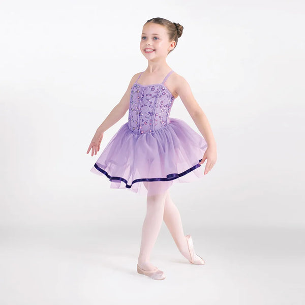 1st Position Lilac Sequinned Panel Ballet Dance Dress