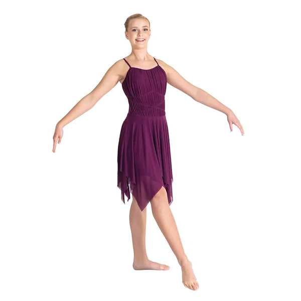 1st Position Burgundy Handkerchief Dance Dress